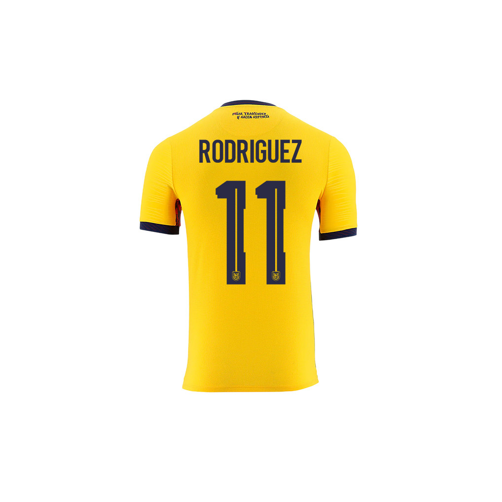 Kevin Rodriguez 11 Youth Ecuador National Team 2026 Home Jersey - Yellow - Jersey Teams
