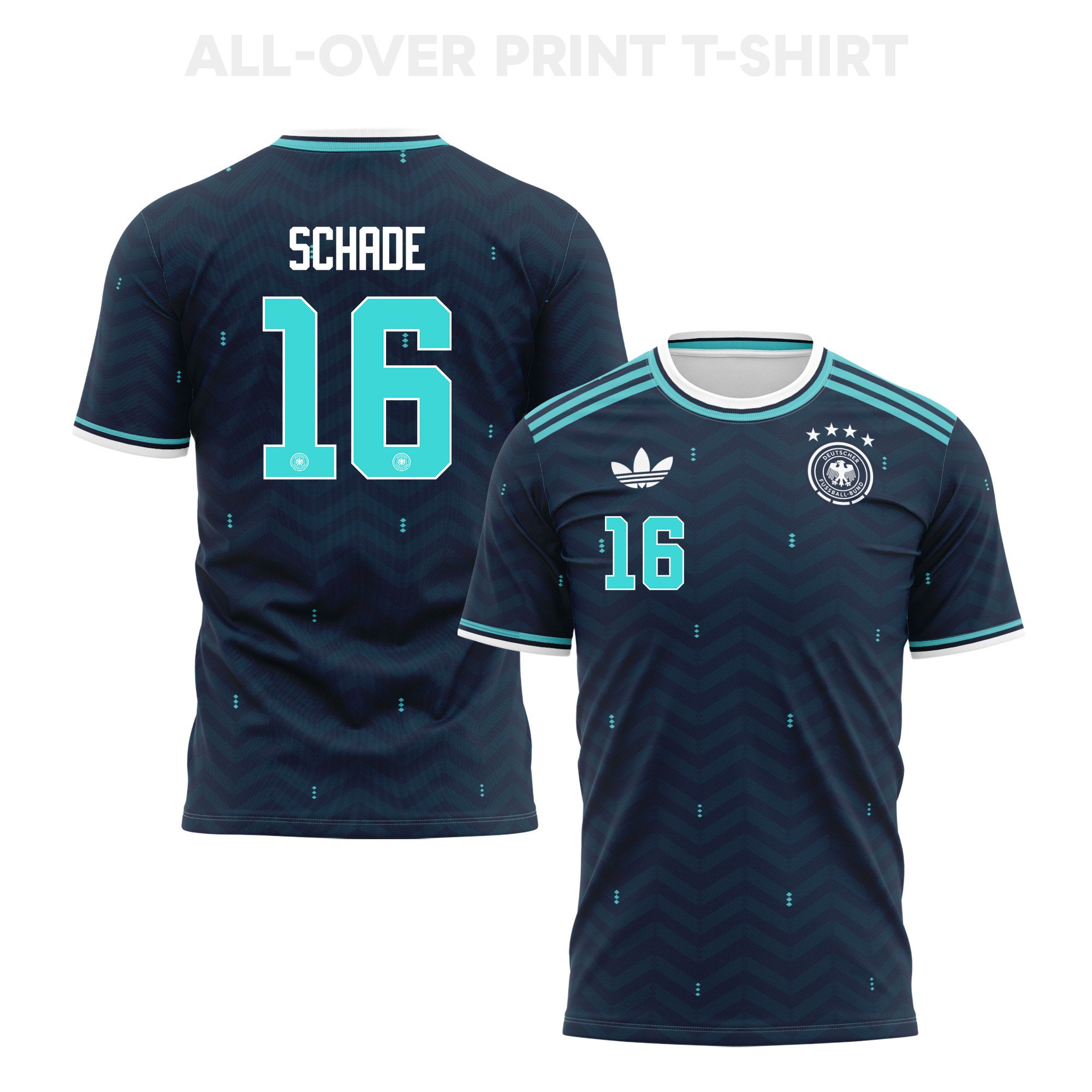 Kevin Schade 16 Germany 2026 Away 3D T-Shirt Fully Printed – Unisex, Navy - Jersey Teams