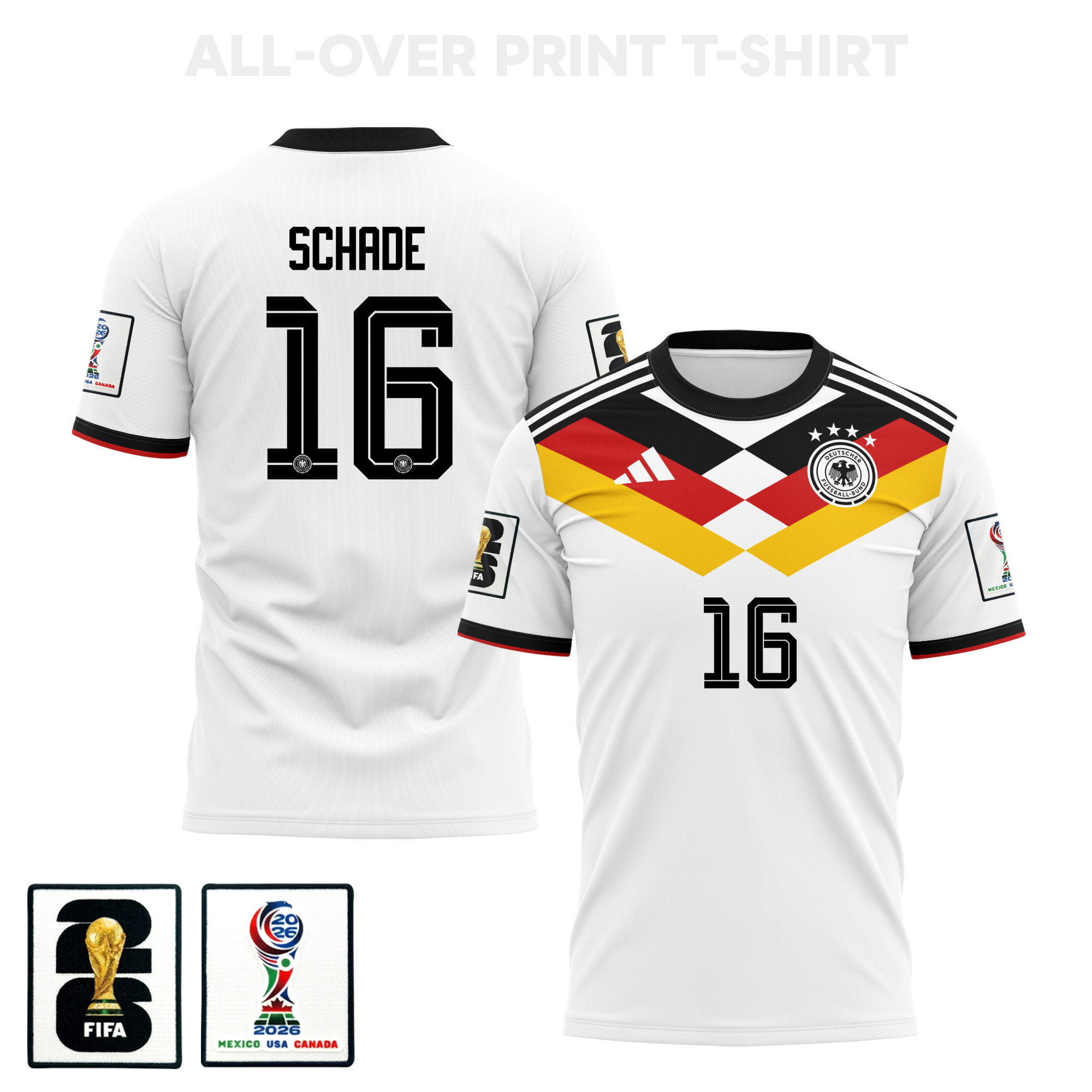 Kevin Schade 16 Germany 2026 Home 3D T-Shirt Fully Printed – Unisex, White - Jersey Teams