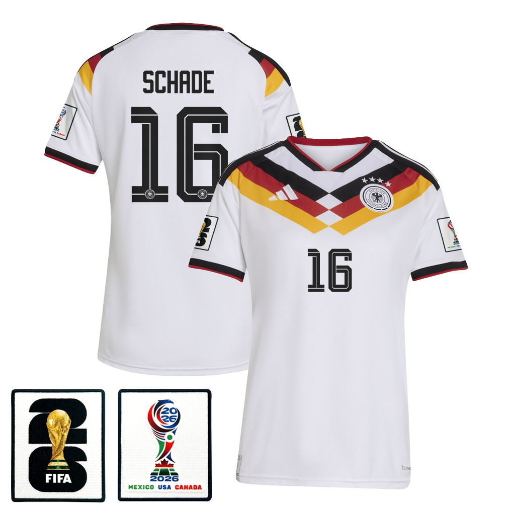 Kevin Schade 16 Women’s Germany National Team 2026 Home Jersey – White – Jersey Teams