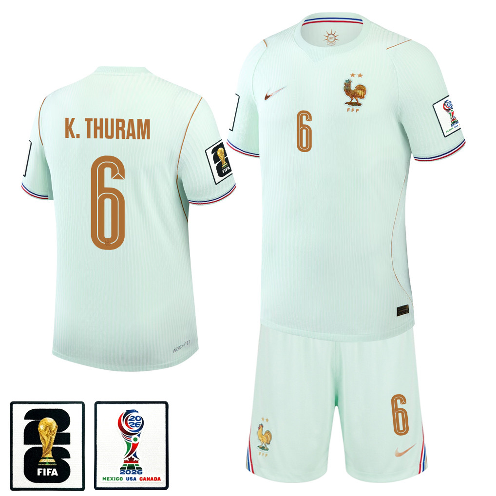 Khéphren Thuram 6 France 2026 Away Men Jersey & Shorts Set – Green – Jersey Teams