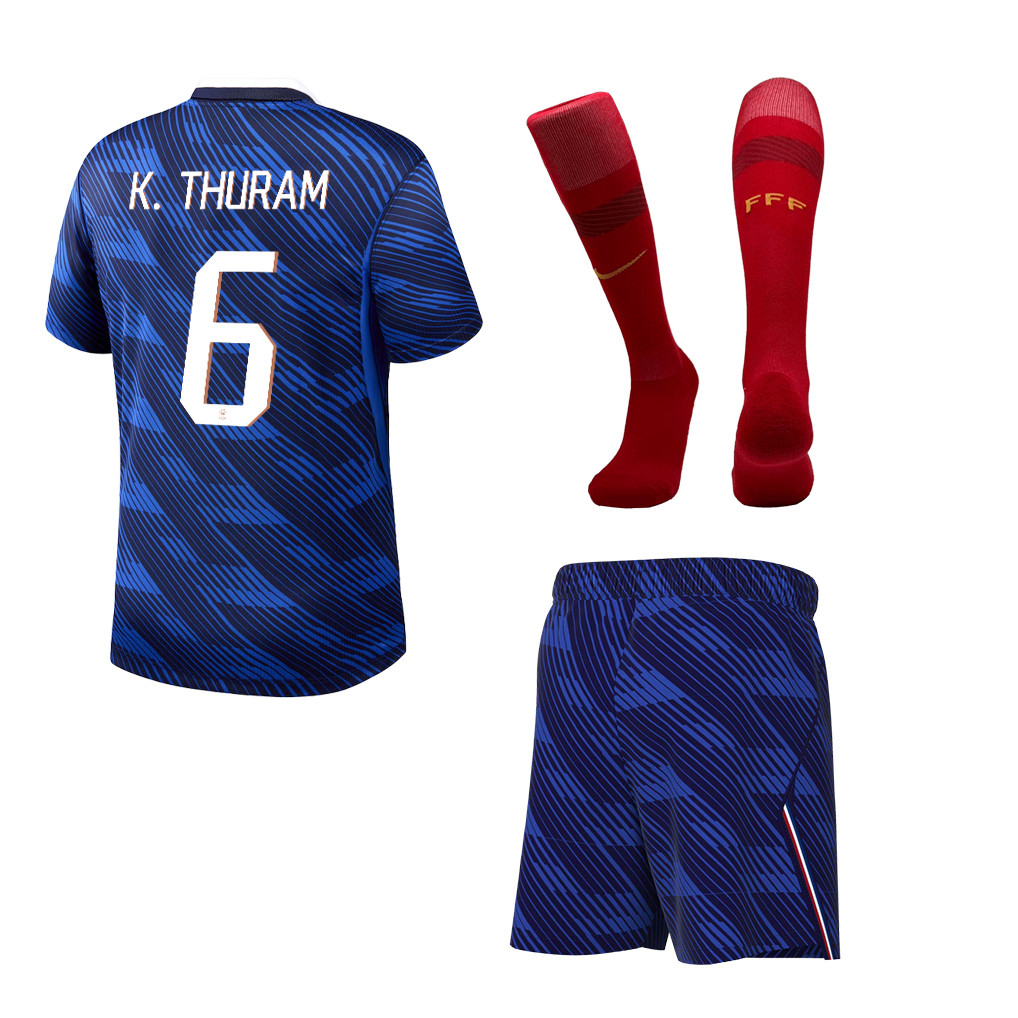 Khéphren Thuram 6 France 2026 Home Men Kit Set – Blue - Jersey Teams