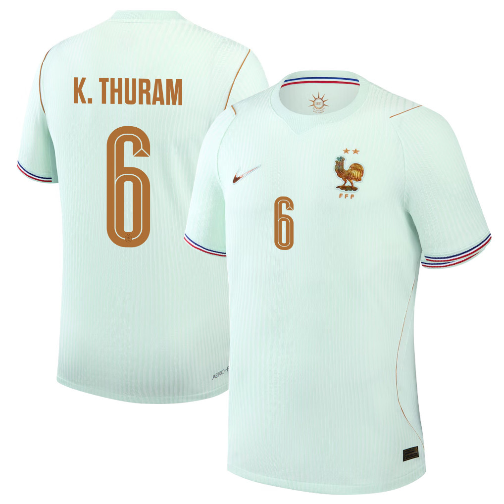 Khéphren Thuram 6 France National Team 2026 Away Jersey - Green, Men - Jersey Teams