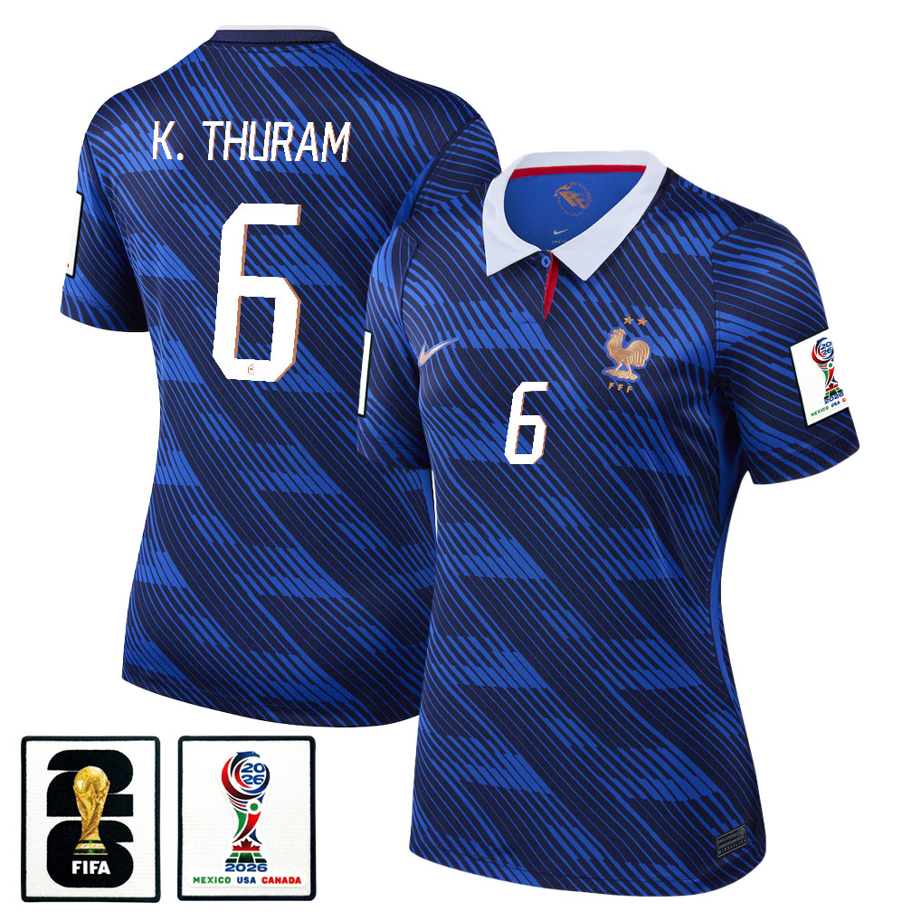 Khéphren Thuram 6 Women’s France National Team 2026 Home Jersey – Blue – Jersey Teams