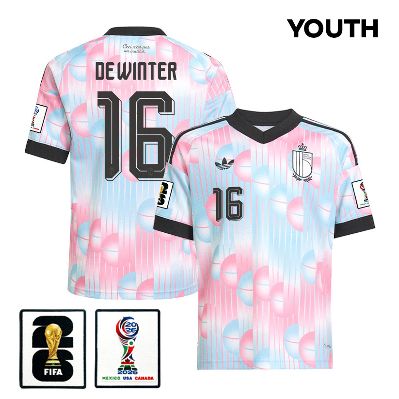 Koni De Winter 16 Youth Belgium National Team 2026 Away Jersey - Light Blue - Jersey Teams