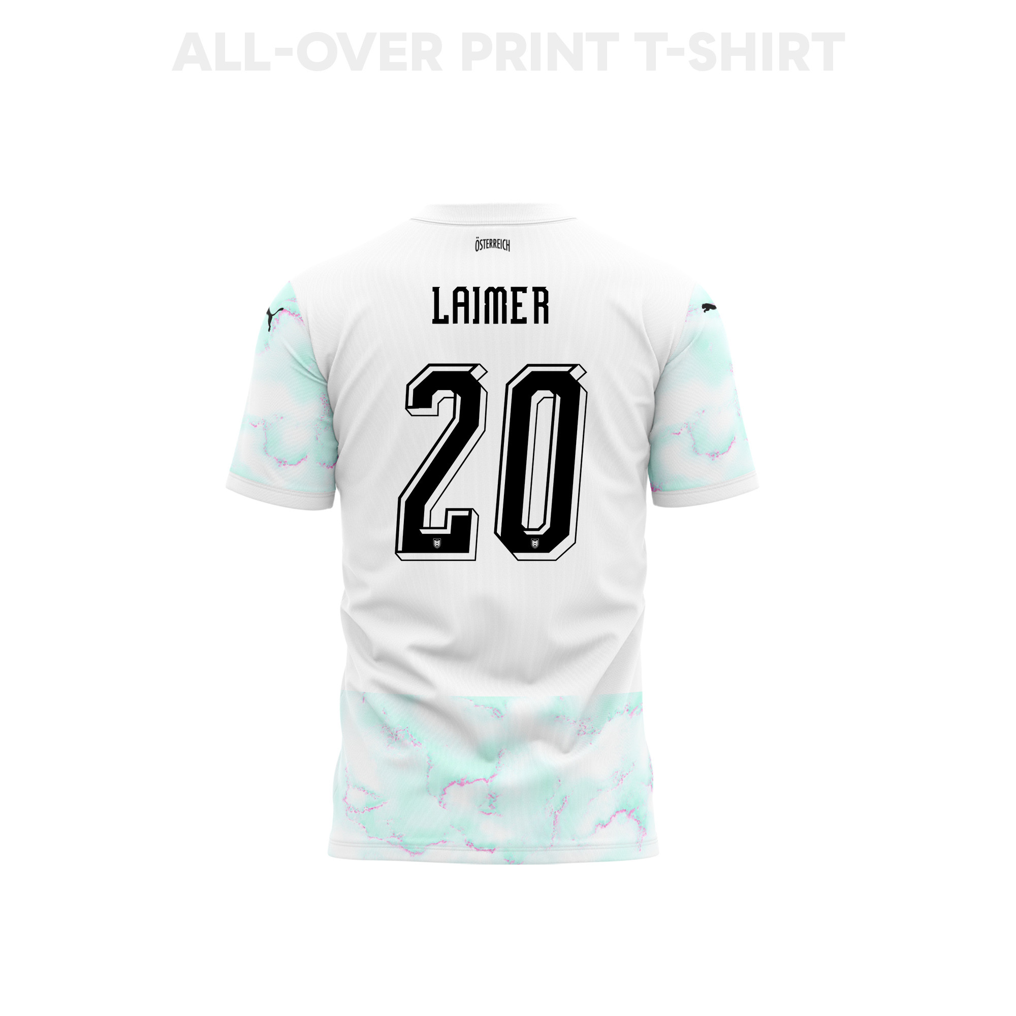 Konrad Laimer 20 Youth Austria 2026 Away 3D T-shirt Fully Printed – White - Jersey Teams