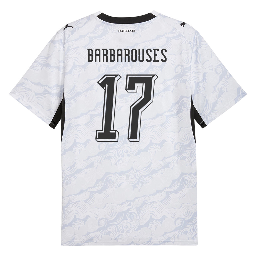 Kosta Barbarouses 17 New Zealand National Team 2026 Away Jersey - White, Men - Jersey Teams