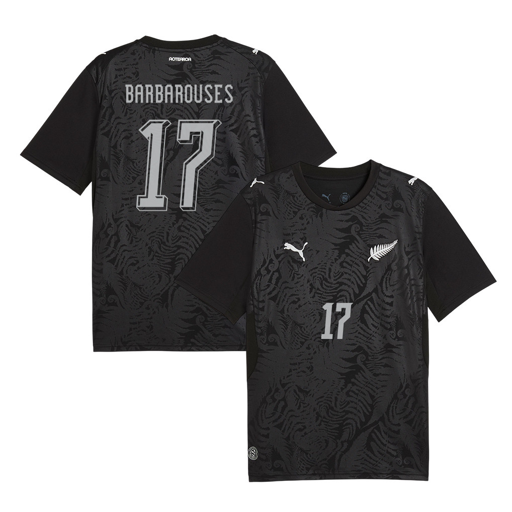 Kosta Barbarouses 17 New Zealand National Team 2026 Home Jersey - Black, Men - Jersey Teams