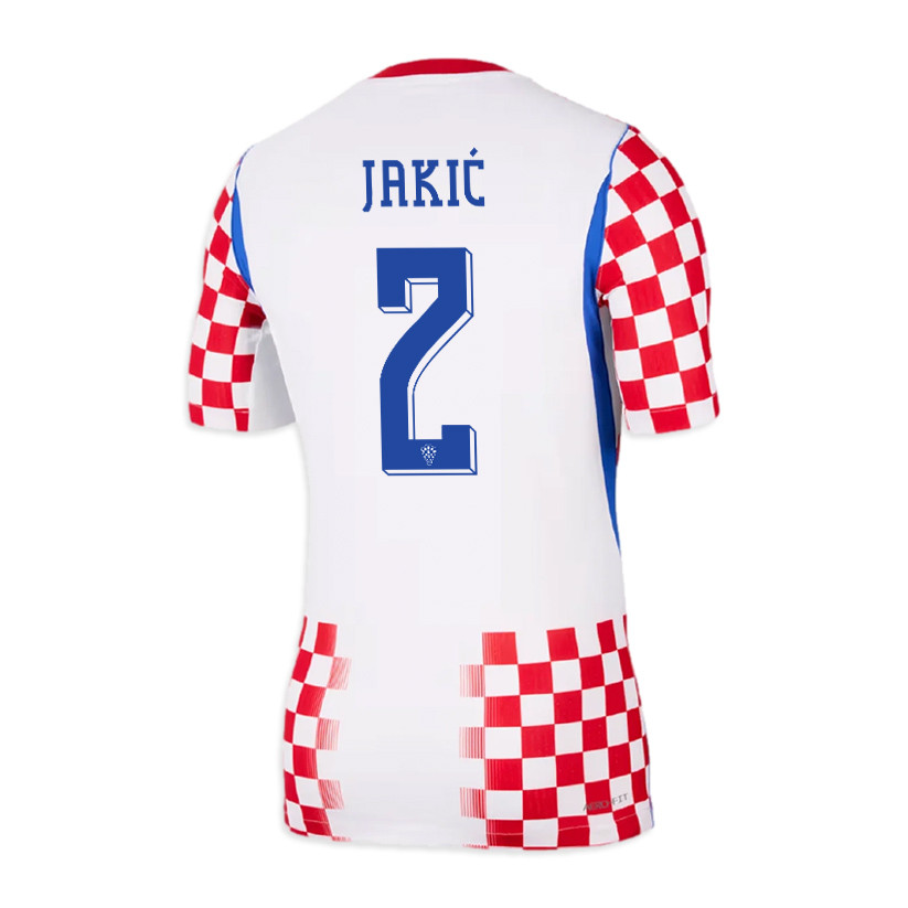 Kristijan Jakić 2 Croatia National Team 2026 x World Cup Patch Home Jersey - Men, White/ Red - Jersey Teams