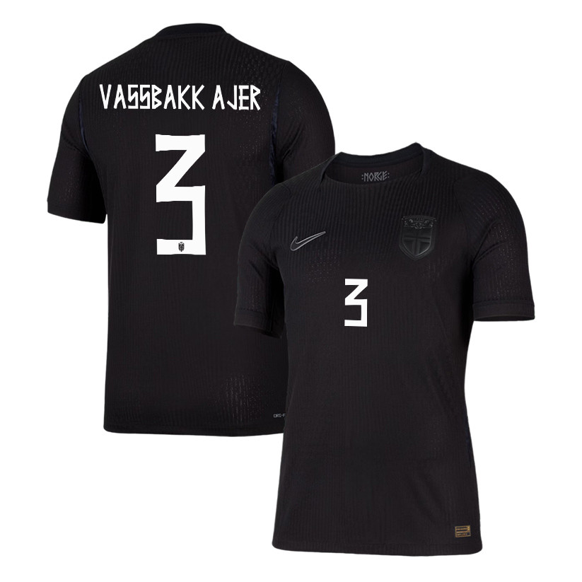 Kristoffer Vassbakk Ajer 3 Norway National Team 2026 Away Jersey - Black, Men - Jersey Teams