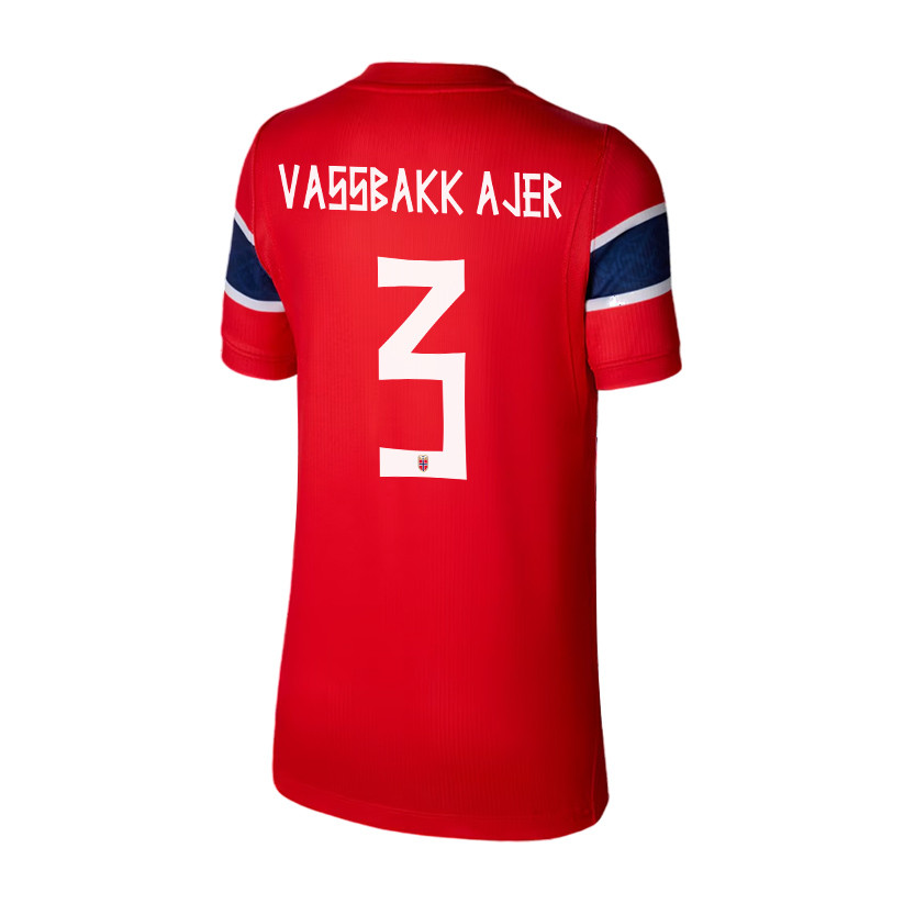 Kristoffer Vassbakk Ajer 3 Youth Norway National Team 2026 Home Jersey - Red - Jersey Teams