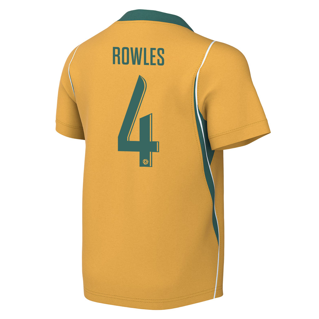 Kye Rowles 4 Youth Australia National Team 2026 Home Jersey - Yellow - Jersey Teams