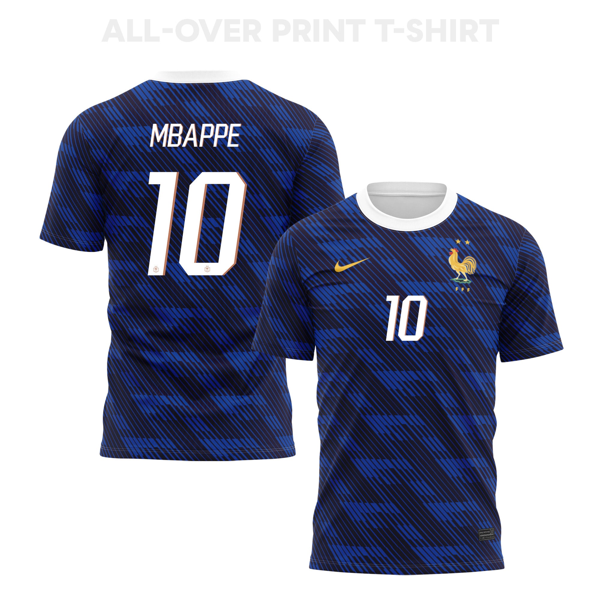 Kylian Mbappé 10 France 2026 Home 3D T-Shirt Fully Printed – Unisex, Blue - Jersey Teams