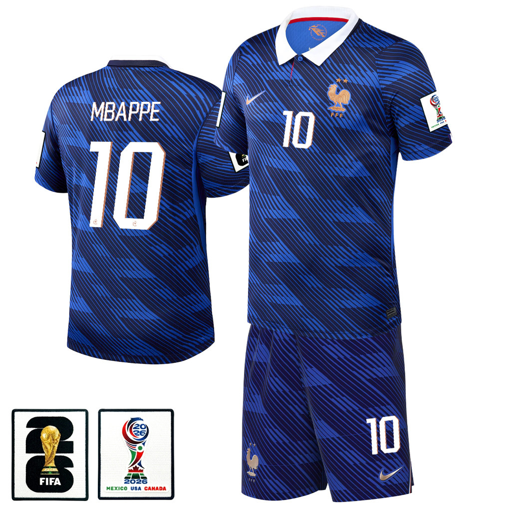 Kylian Mbappé 10 France 2026 Home Men Jersey & Shorts Set – Blue – Jersey Teams