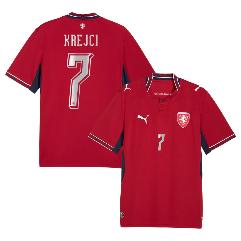 Ladislav Krejci 7 Czech Republic National Team 2026 Home Jersey - Red, Men - Jersey Teams