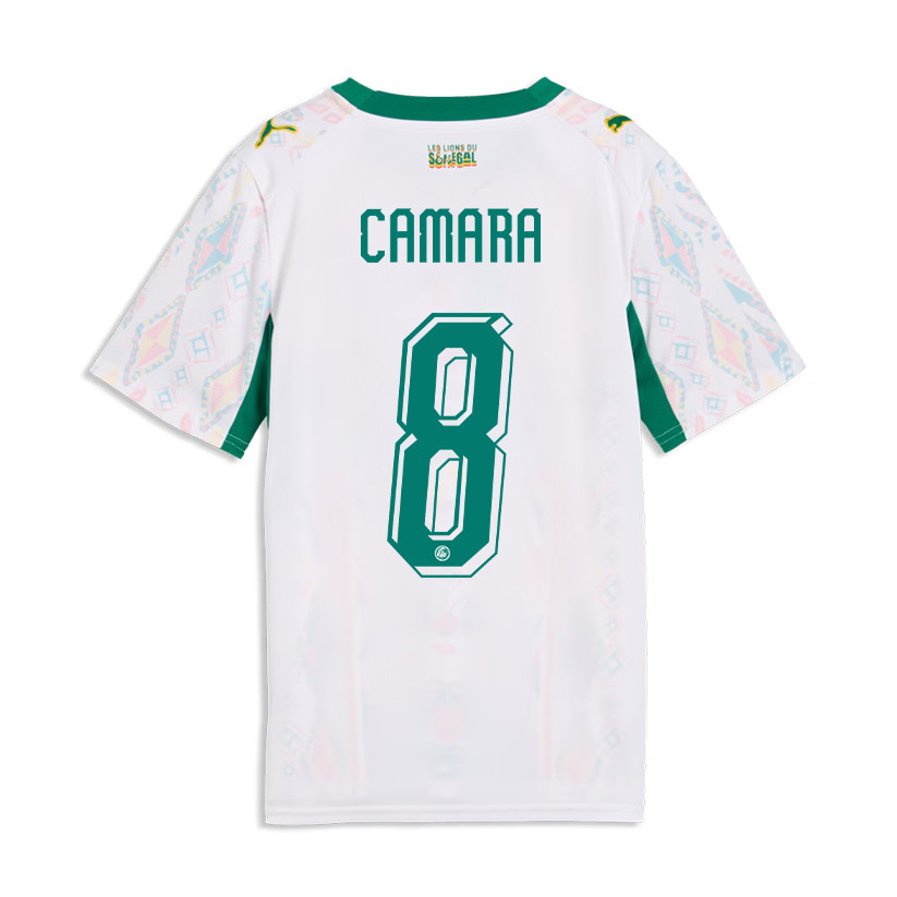 Lamine Camara 8 Youth Senegal National Team 2026 Home Jersey - White - Jersey Teams