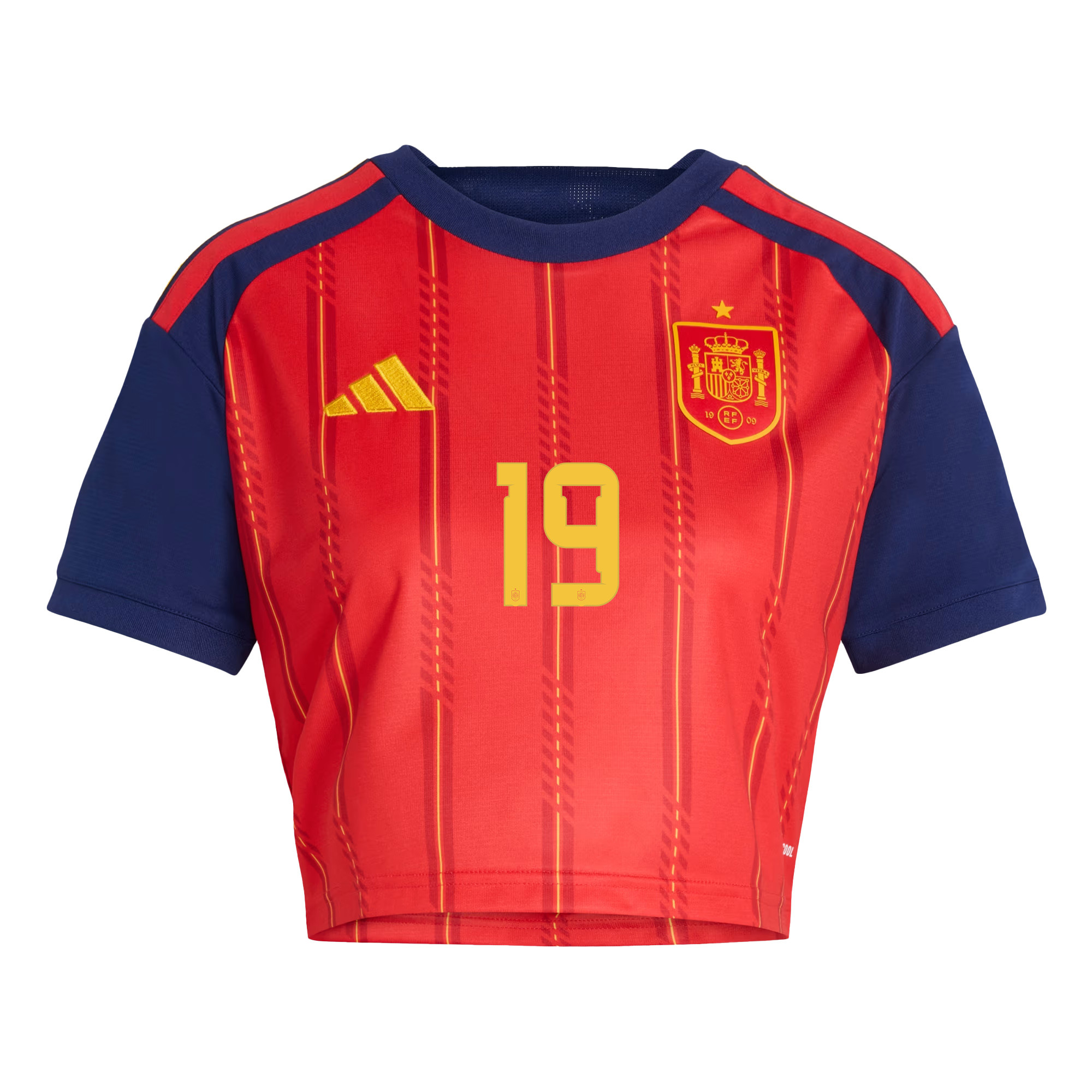 Lamine Yamal 19 Spain 2026 Home Women’s Cropped Jersey - Red - Jersey Teams