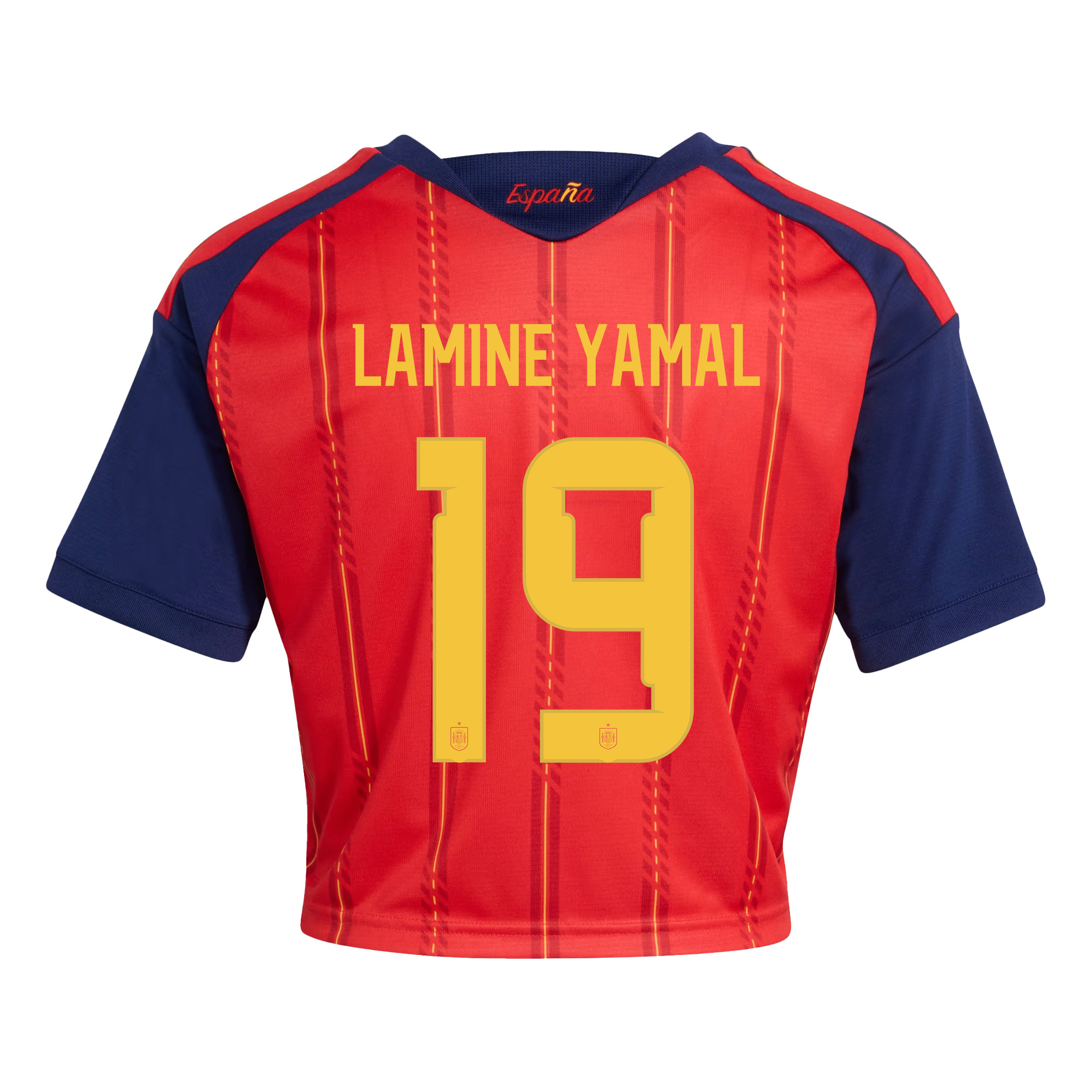 Lamine Yamal 19 Spain 2026 Home Women’s Cropped Jersey - Red - Jersey Teams