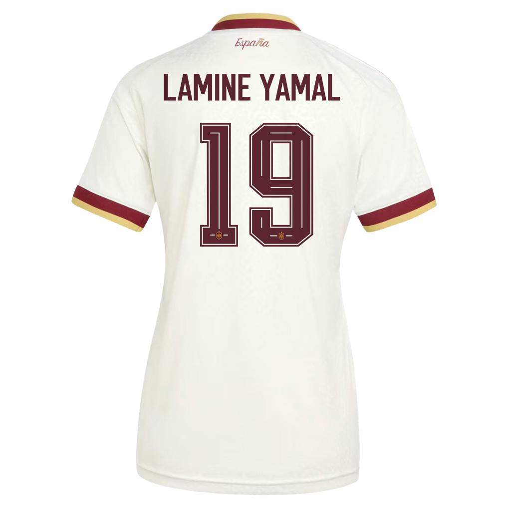 Lamine Yamal 19 Women's Spain National Team 2026 Away Jersey - White - Jersey Teams