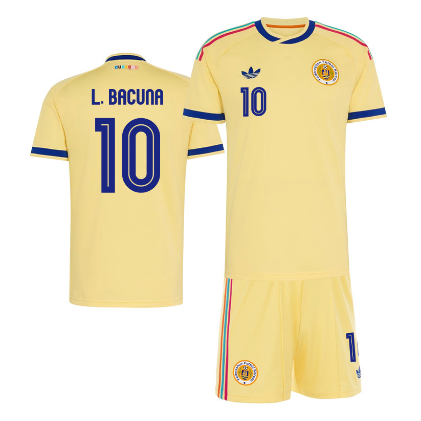 Leandro Bacuna 10 Curacao 2026 Away Men Jersey & Shorts Set – Yellow - Jersey Teams