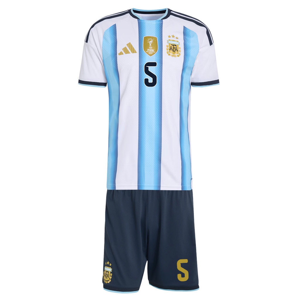 Leandro Paredes 5 Argentina 2026 Home Men Jersey & Shorts Set – White - Jersey Teams