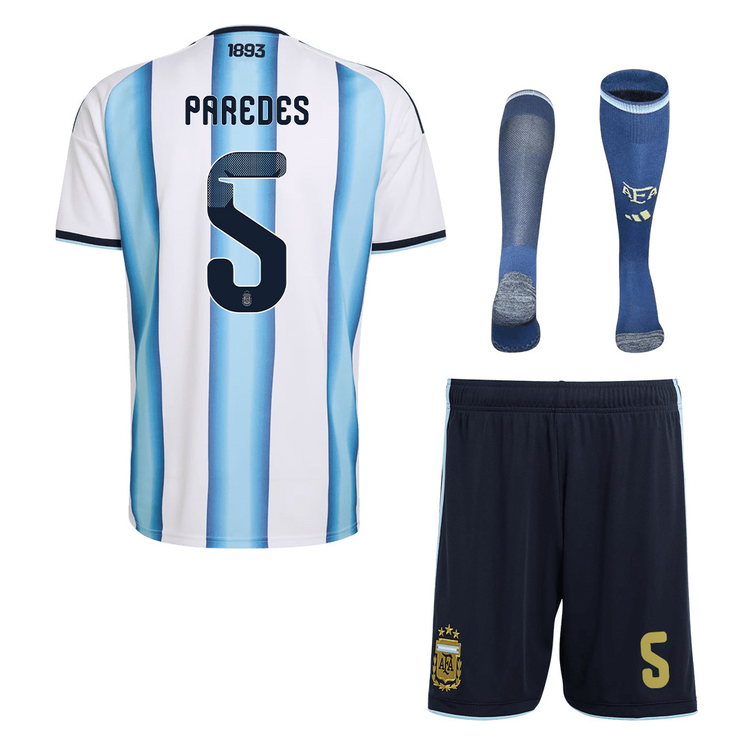 Leandro Paredes 5 Argentina 2026 Home Men Kit Set – White - Jersey Teams