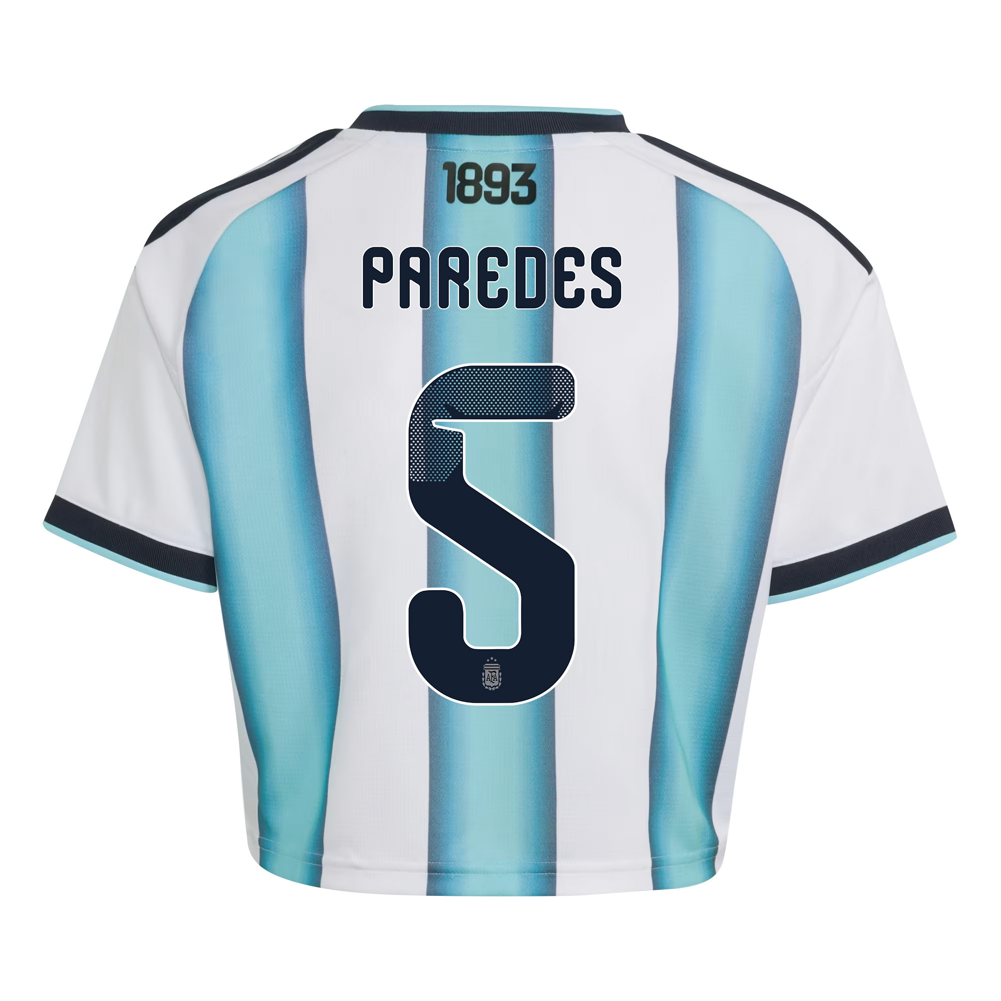 Leandro Paredes 5 Argentina 2026 Home Women’s Cropped Jersey - White - Jersey Teams