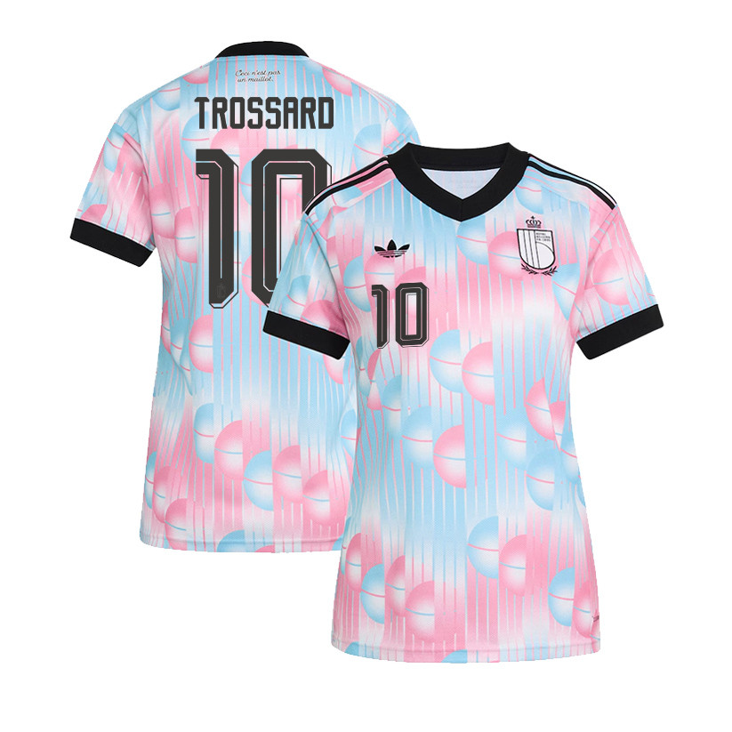 Leandro Trossard 10 Women's Belgium National Team 2026 Away Jersey - Light Blue - Jersey Teams