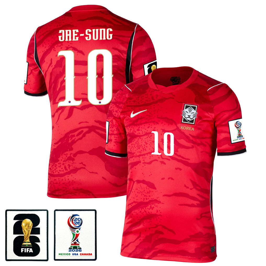 Lee Jae-sung 10 South Korea National Team 2026 x World Cup Patch Home Jersey - Red, Men - Jersey Teams