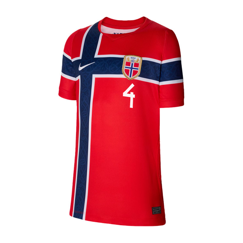 Leo Oestigard 4 Youth Norway National Team 2026 Home Jersey - Red - Jersey Teams