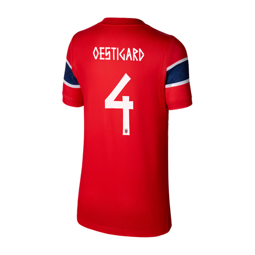 Leo Oestigard 4 Youth Norway National Team 2026 Home Jersey - Red - Jersey Teams