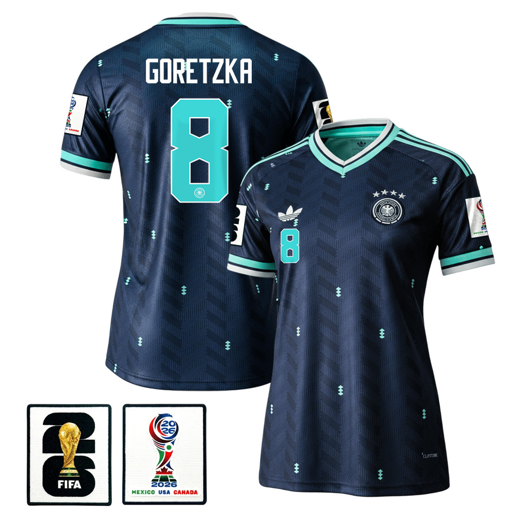 Leon Goretzka 8 Women’s Germany National Team 2026 Away Jersey – Navy – Jersey Teams