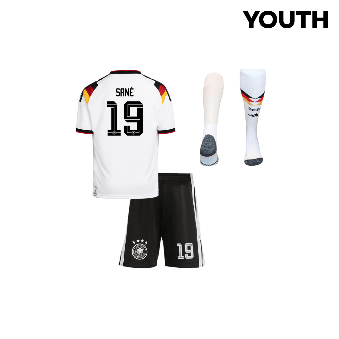 Leroy Sané 19 Germany 2026 Youth Home Kit Set – White - Jersey Teams