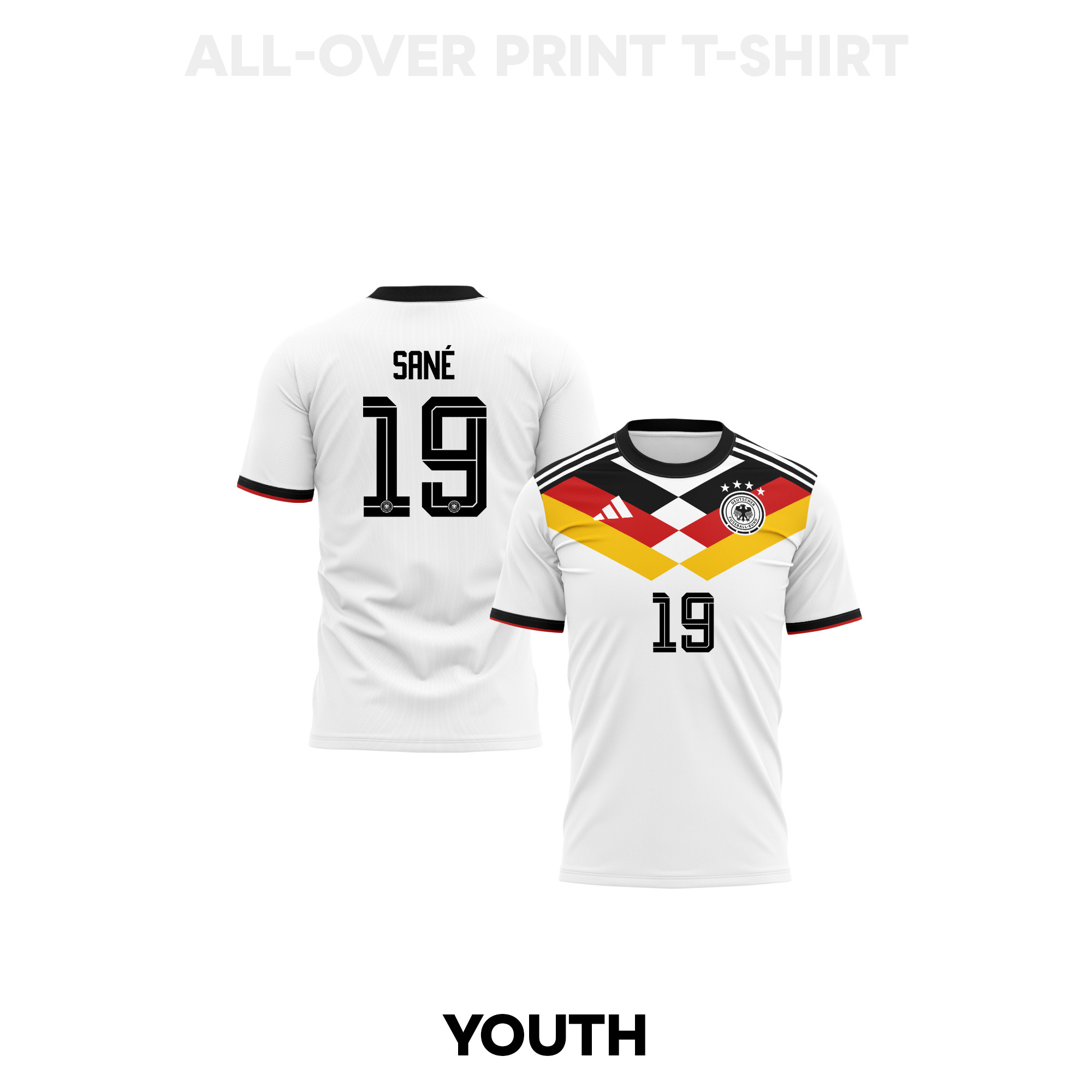 Leroy Sané 19 Youth Germany 2026 Home 3D T-shirt Fully Printed – White - Jersey Teams