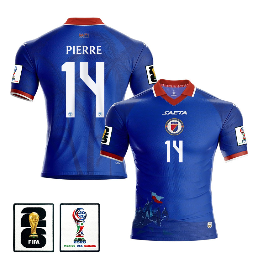 Leverton Pierre 14 Haiti National Team 2026 Home Jersey - Blue, Men - Jersey Teams