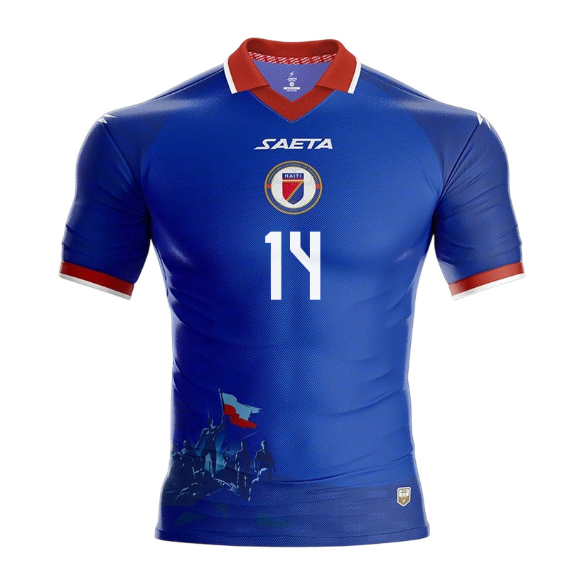 Leverton Pierre 14 Haiti National Team 2026 Home Jersey - Blue, Men - Jersey Teams