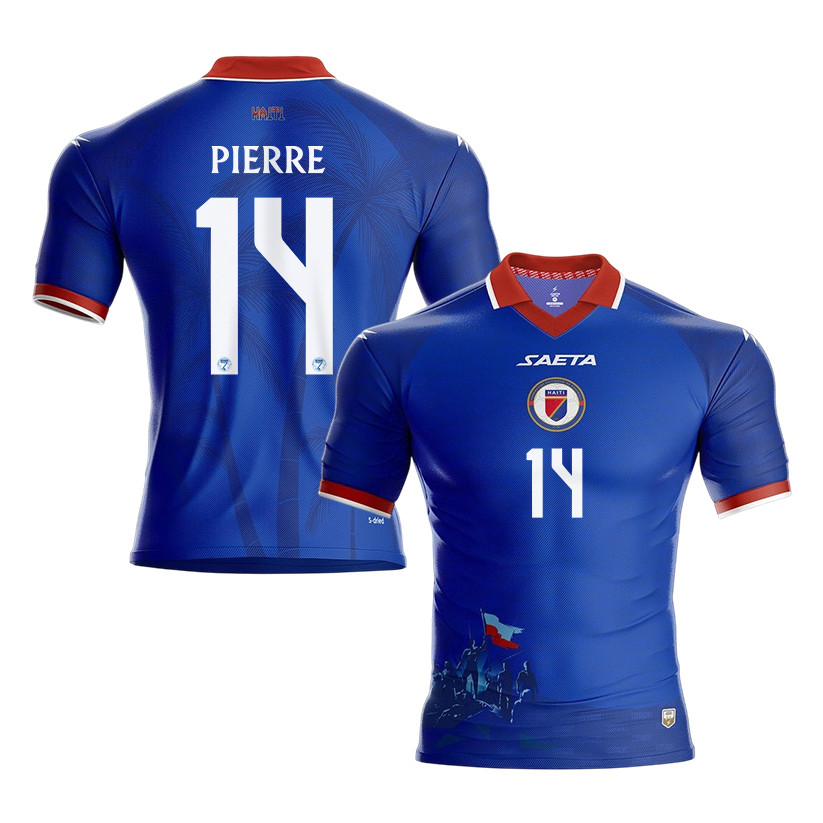 Leverton Pierre 14 Haiti National Team 2026 Home Jersey - Blue, Men - Jersey Teams