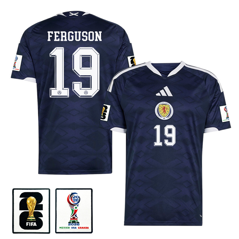 Lewis Ferguson 19 Scotland National Team 2026 x World Cup Patch Home Jersey - Navy, Men - Jersey Teams