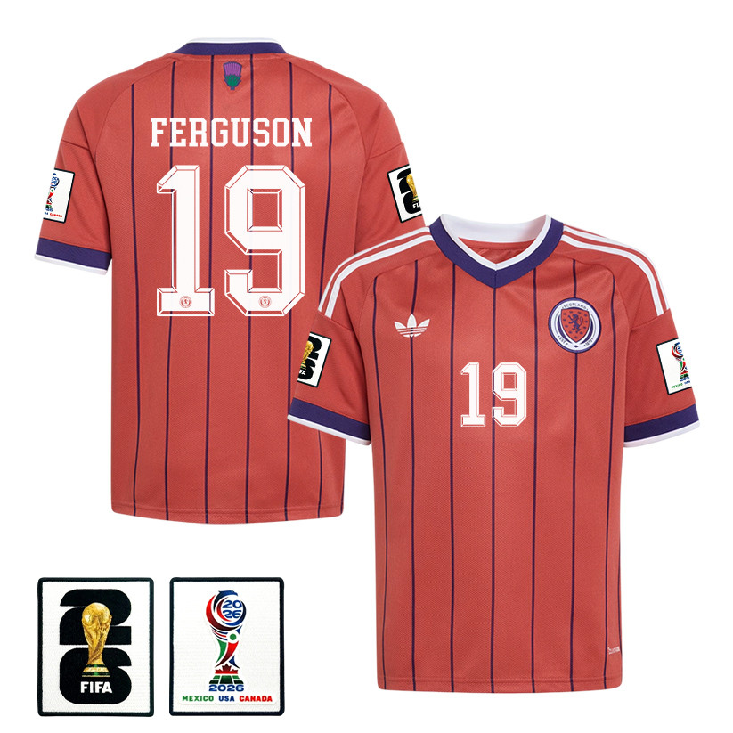 Lewis Ferguson 19 Youth Scotland National Team 2026 Away Jersey - Red - Jersey Teams