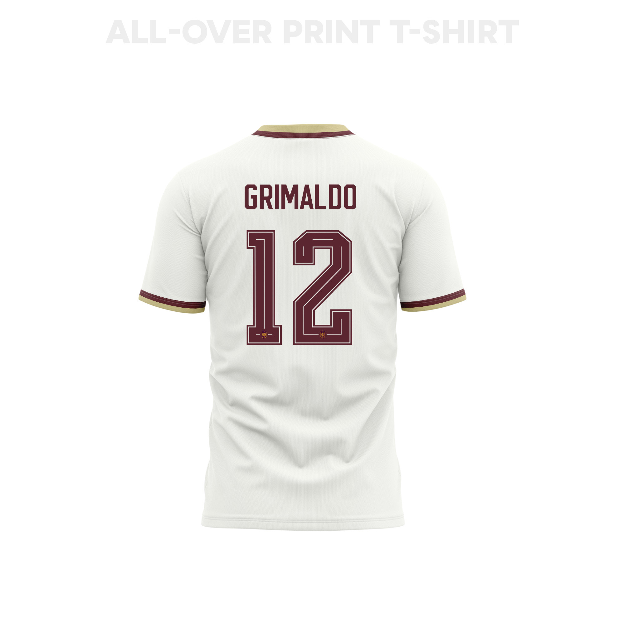 Álex Grimaldo 12 Spain 2026 Away 3D T-Shirt Fully Printed – Unisex, White - Jersey Teams