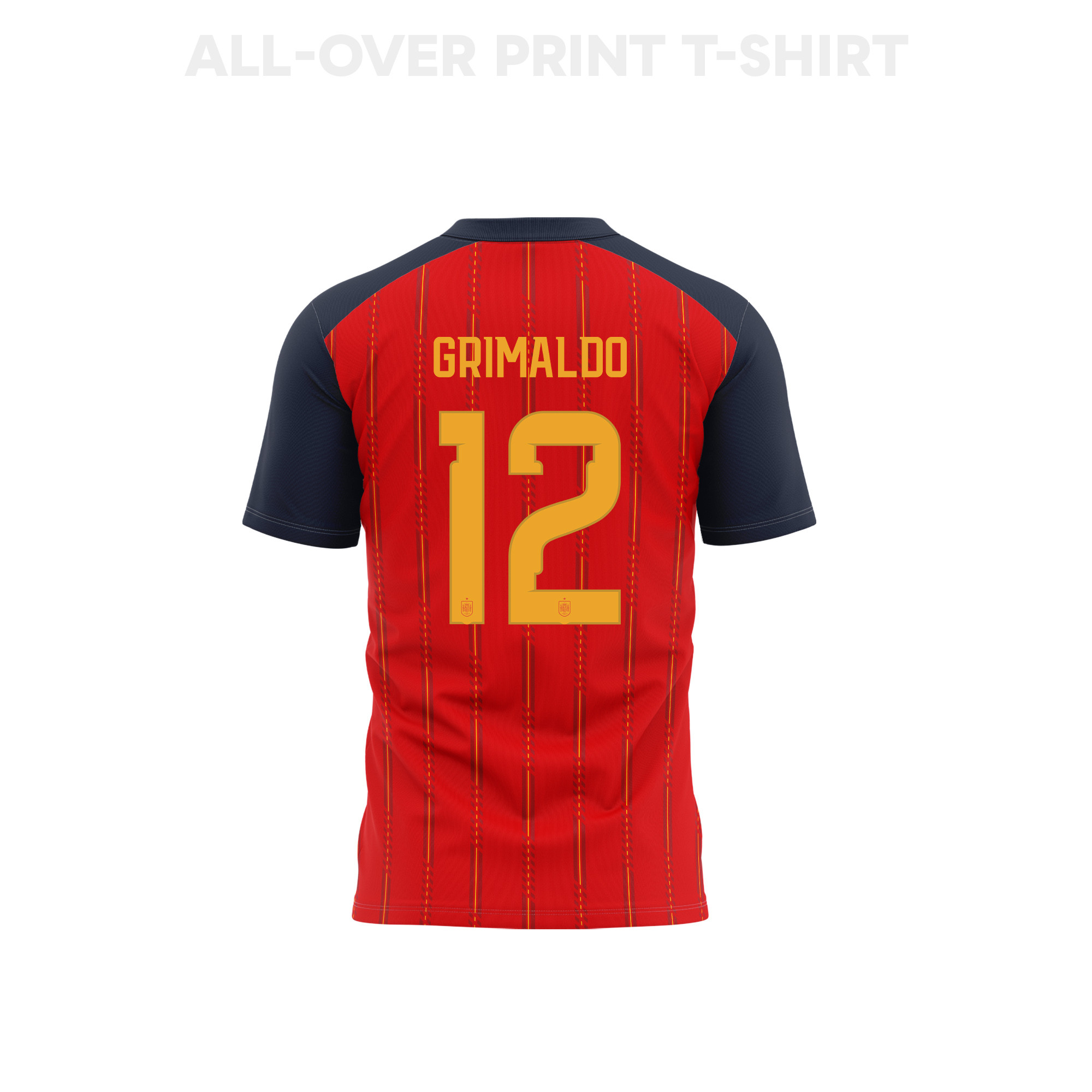Álex Grimaldo 12 Spain 2026 Home 3D T-Shirt Fully Printed – Unisex, Red - Jersey Teams
