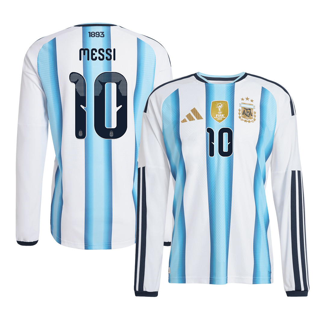 Lionel Messi 10 Argentina 2026 Home Long Sleeve Jersey – White – Jersey Teams
