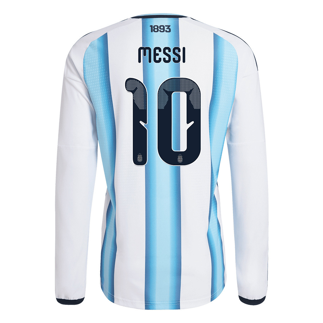 Lionel Messi 10 Argentina 2026 Home Long Sleeve Jersey - White - Jersey Teams