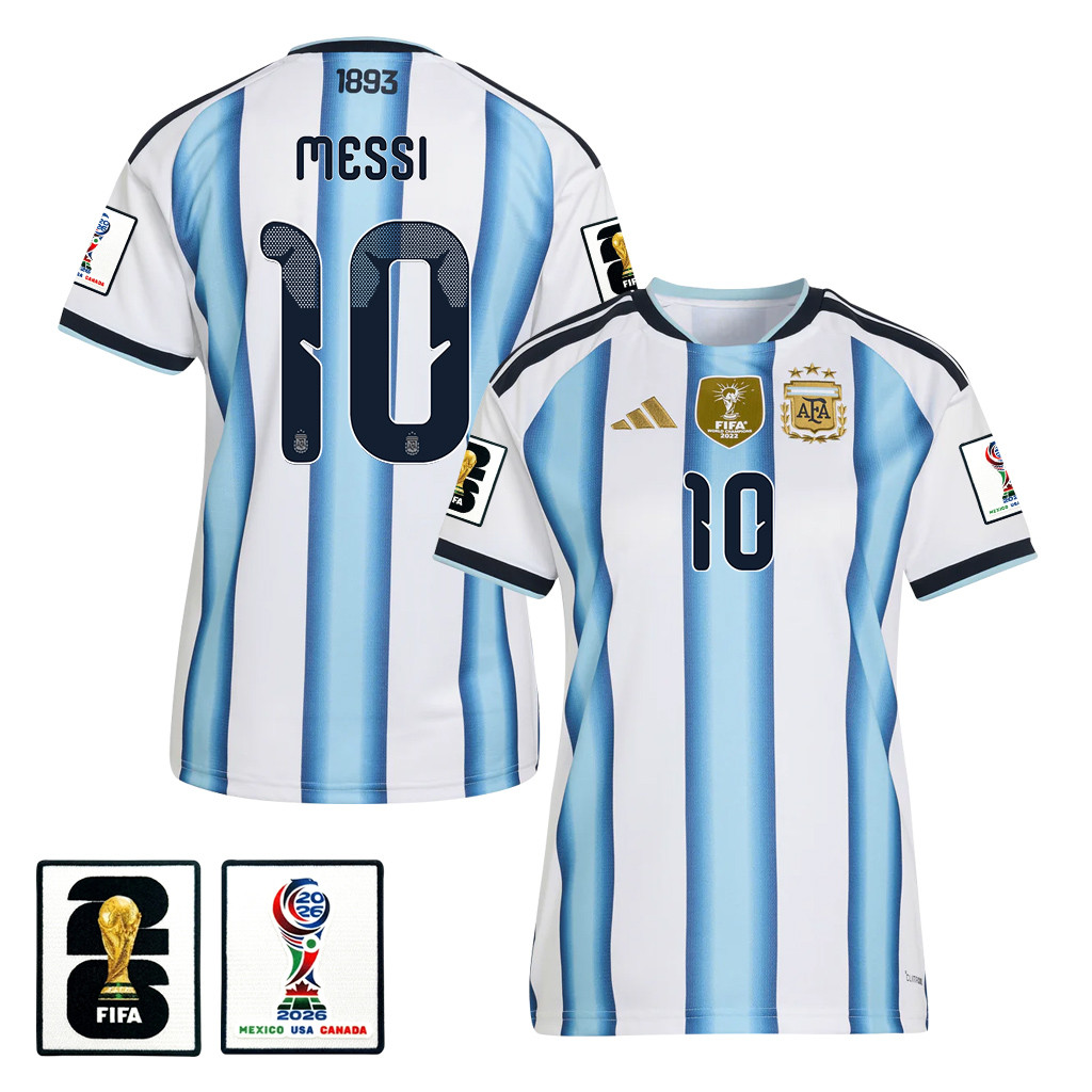 Lionel Messi 10 Women’s Argentina National Team 2026 Home Jersey – White – Jersey Teams
