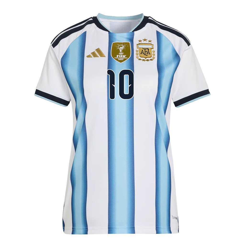 Lionel Messi 10 Women's Argentina National Team 2026 Home Jersey - White - Jersey Teams