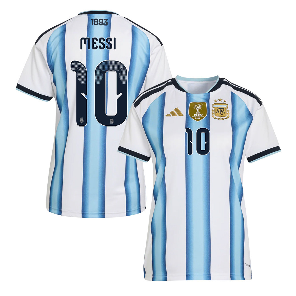 Lionel Messi 10 Women's Argentina National Team 2026 Home Jersey - White - Jersey Teams