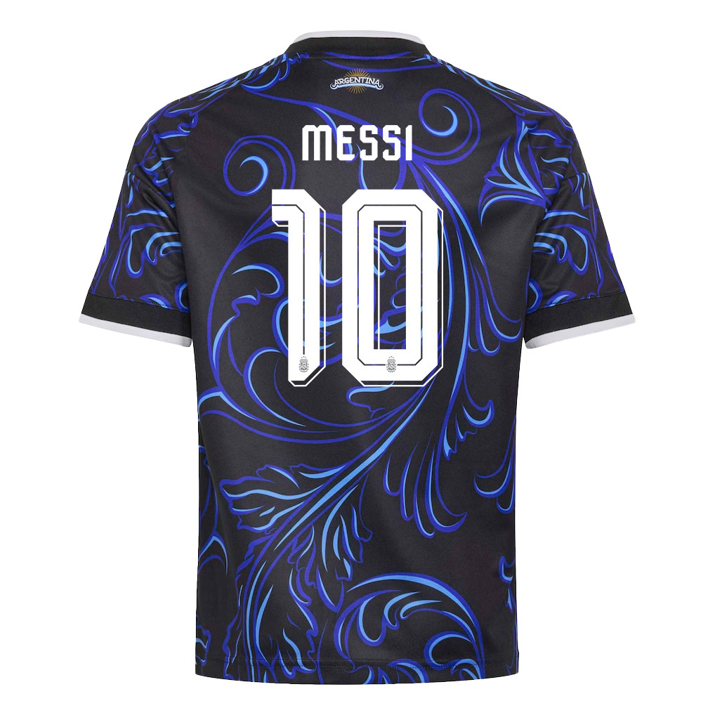 Lionel Messi 10 Youth Argentina National Team 2026 Away Jersey - Black - Jersey Teams