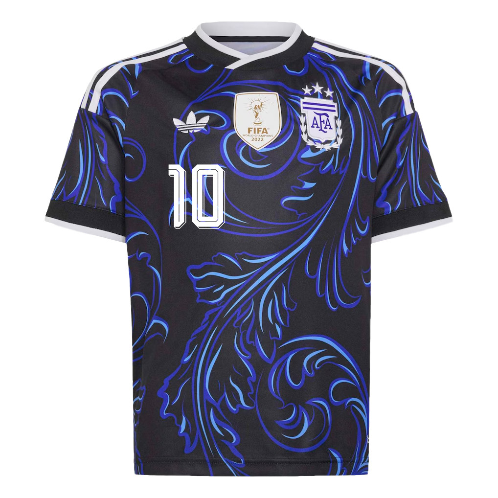 Lionel Messi 10 Youth Argentina National Team 2026 Away Jersey - Black - Jersey Teams