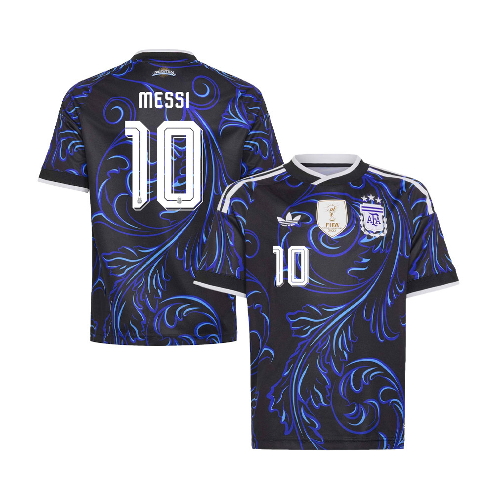 Lionel Messi 10 Youth Argentina National Team 2026 Away Jersey - Black - Jersey Teams
