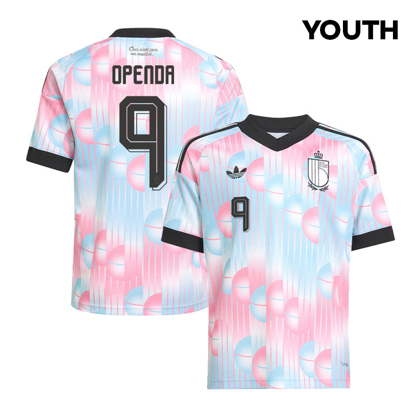Loïs Openda 9 Youth Belgium National Team 2026 Away Jersey - Light Blue - Jersey Teams